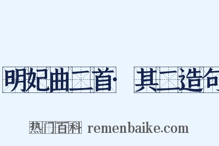 明妃曲二首·其二造句是什么意思的图片